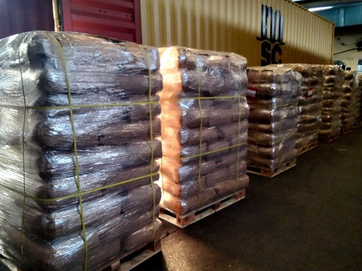 Cocoa powder pallets by MSC container